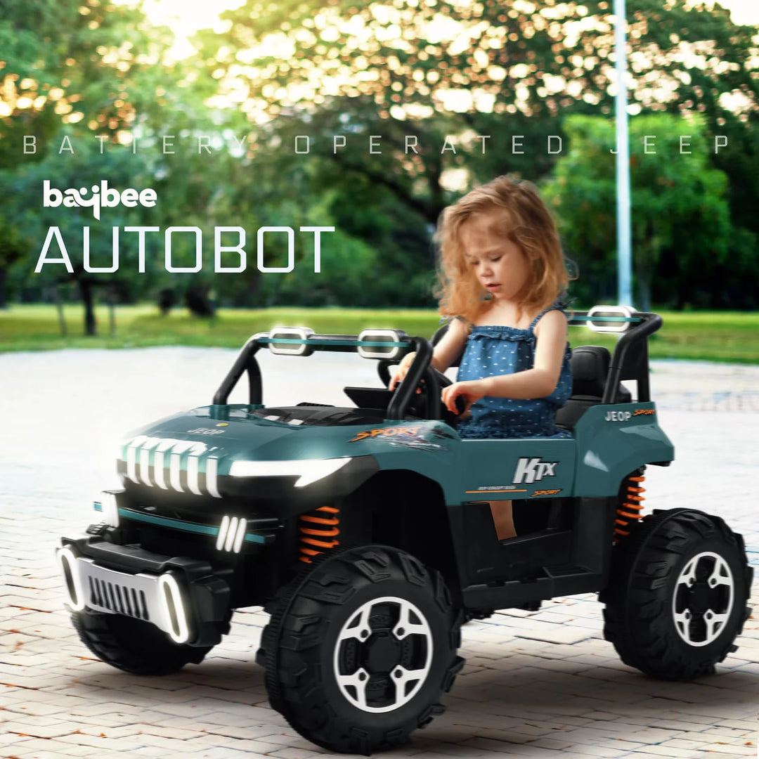 KIDZON Autobot Rechargeable Battery Operated Jeep for Kids, Ride on Toy Kids Car with Bluetooth, Music & Light