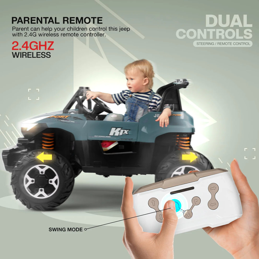 KIDZON Autobot Rechargeable Battery Operated Jeep for Kids, Ride on Toy Kids Car with Bluetooth, Music & Light