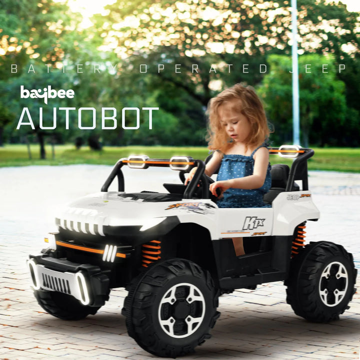 KIDZON Autobot Rechargeable Battery Operated Jeep for Kids, Ride on Toy Kids Car with Bluetooth, Music & Light