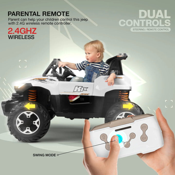 KIDZON Autobot Rechargeable Battery Operated Jeep for Kids, Ride on Toy Kids Car with Bluetooth, Music & Light