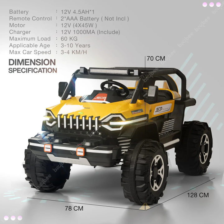 KIDZON Fury Rechargeable Battery Operated Jeep for Kids