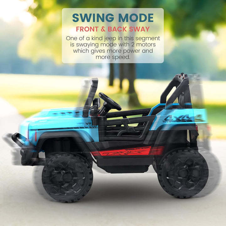 KIDZON Ranger Battery Operated Jeep for Kids, Ride on Baby Car with Music & Light | Kids Jeep Rechargeable Battery Car | Electric Jeep Car for Kids to Drive 2 to 6 Years Boy Girl