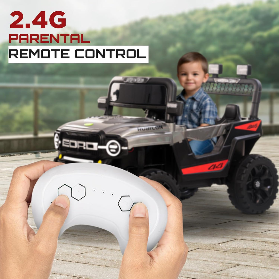 KIDZON Rubicon Battery Operated Jeep for Kids, Ride on Baby Car with Music & Light | Kids Jeep Rechargeable Battery Car | Electric Jeep Car for Kids to Drive 2 to 6 Years Boy Girl