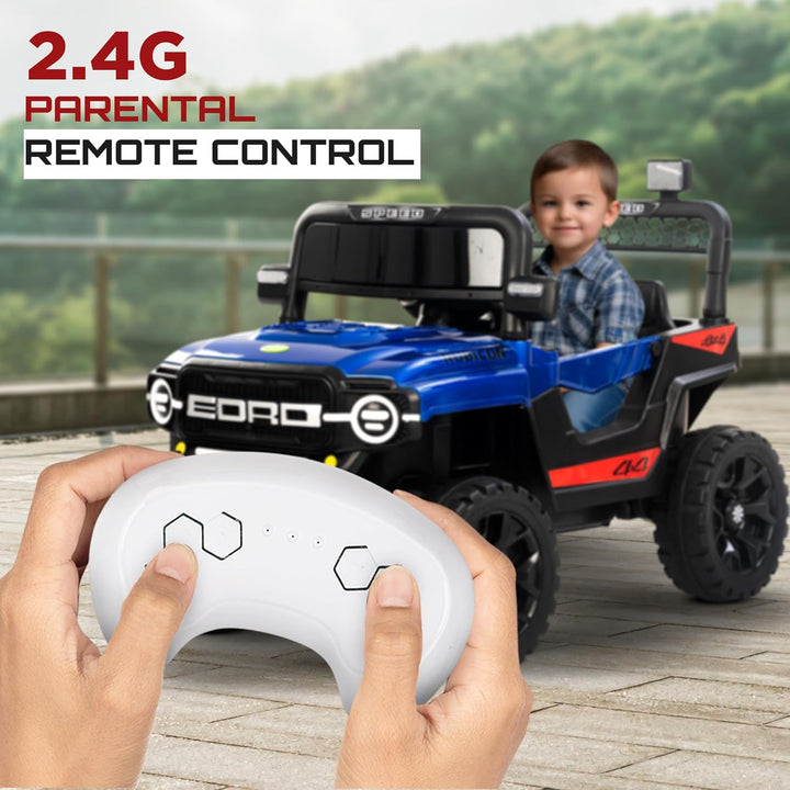 KIDZON Rubicon Battery Operated Jeep for Kids, Ride on Baby Car with Music & Light | Kids Jeep Rechargeable Battery Car | Electric Jeep Car for Kids to Drive 2 to 6 Years Boy Girl