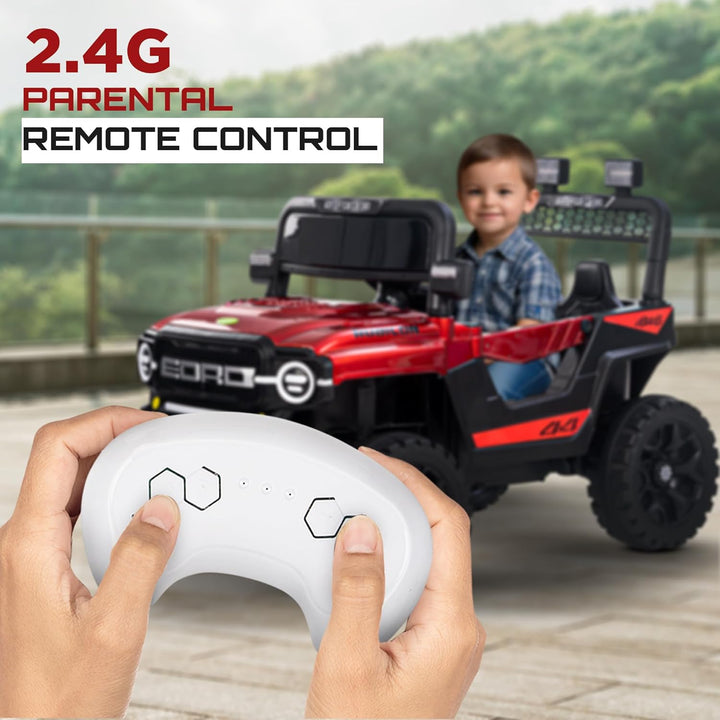 KIDZON Rubicon Battery Operated Jeep for Kids, Ride on Baby Car with Music & Light | Kids Jeep Rechargeable Battery Car | Electric Jeep Car for Kids to Drive 2 to 6 Years Boy Girl