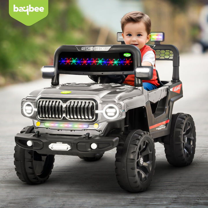 KIDZON Elento Battery Operated Ride on Electric Jeep Car for Kids | Ride on Baby Car with Music & USB, Kids Baby Big Car | Battery Operated Jeep Car for Kids to Drive 2 to 6 Years