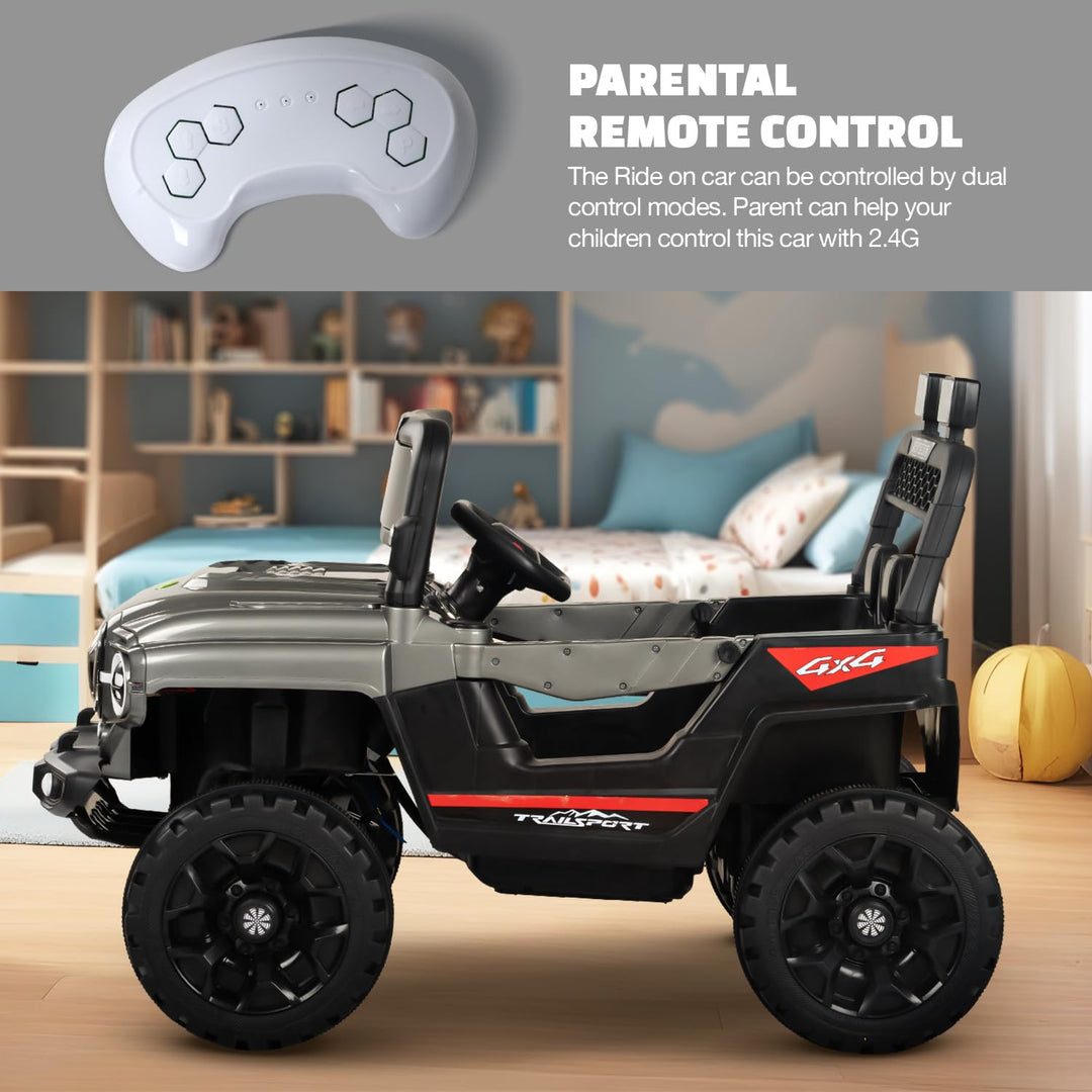 KIDZON Elento Battery Operated Ride on Electric Jeep Car for Kids | Ride on Baby Car with Music & USB, Kids Baby Big Car | Battery Operated Jeep Car for Kids to Drive 2 to 6 Years