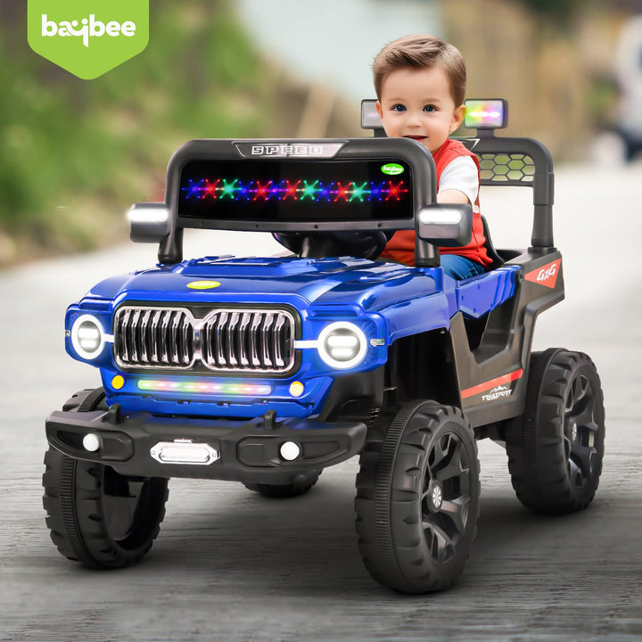 KIDZON Elento Battery Operated Ride on Electric Jeep Car for Kids | Ride on Baby Car with Music & USB, Kids Baby Big Car | Battery Operated Jeep Car for Kids to Drive 2 to 6 Years