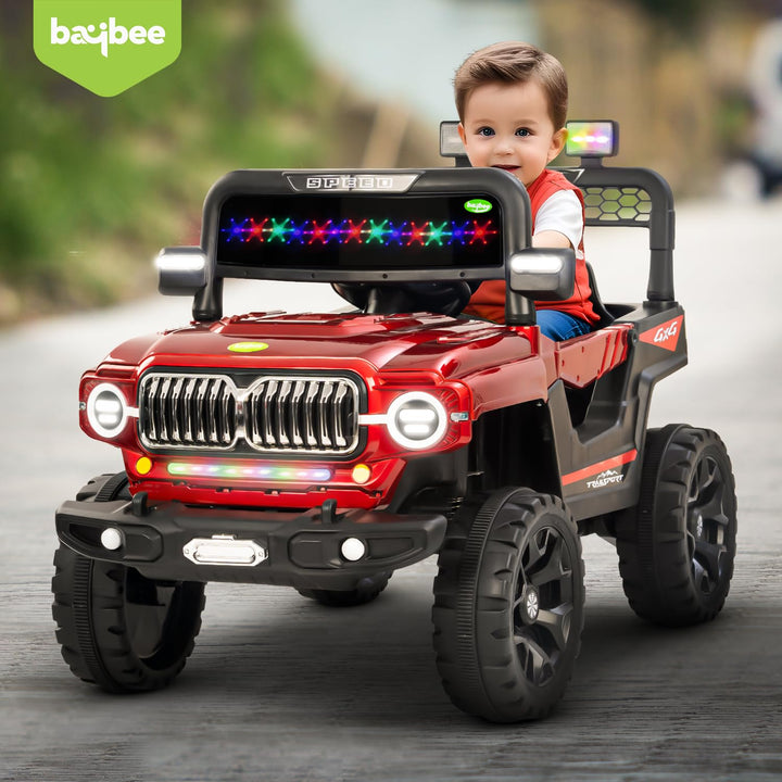 KIDZON Elento Battery Operated Ride on Electric Jeep Car for Kids | Ride on Baby Car with Music & USB, Kids Baby Big Car | Battery Operated Jeep Car for Kids to Drive 2 to 6 Years