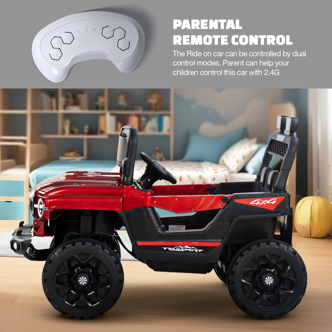 KIDZON Elento Battery Operated Ride on Electric Jeep Car for Kids | Ride on Baby Car with Music & USB, Kids Baby Big Car | Battery Operated Jeep Car for Kids to Drive 2 to 6 Years