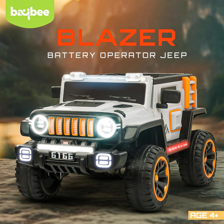 KIDZONBlazer Battery Operated Jeep for Kids, Ride on Toy Kids Cars with Music & Light | Baby Big Jeep Rechargeable Battery Car | Electric Jeep for Kids to Drive 3 to 8 Years Boy Girl