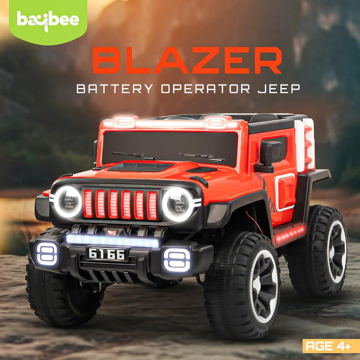 KIDZONBlazer Battery Operated Jeep for Kids, Ride on Toy Kids Cars with Music & Light | Baby Big Jeep Rechargeable Battery Car | Electric Jeep for Kids to Drive 3 to 8 Years Boy Girl