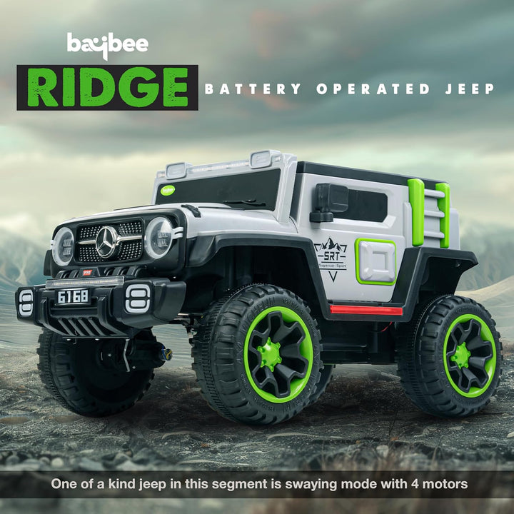 KIDZON Ridge Battery Operated Jeep for Kids, Ride on Toy Kids Cars with Music & Light | Baby Big Jeep Rechargeable Battery Car | Electric Jeep for Kids to Drive 3 to 8 Years Boy Girl