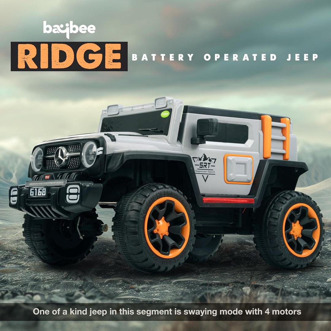 KIDZON Ridge Battery Operated Jeep for Kids, Ride on Toy Kids Cars with Music & Light | Baby Big Jeep Rechargeable Battery Car | Electric Jeep for Kids to Drive 3 to 8 Years Boy Girl