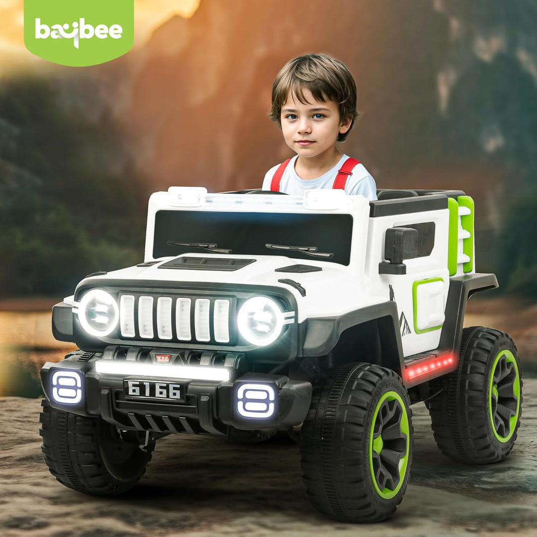 Battery Operated White Jeep For Kids KIDZONBlazer Battery