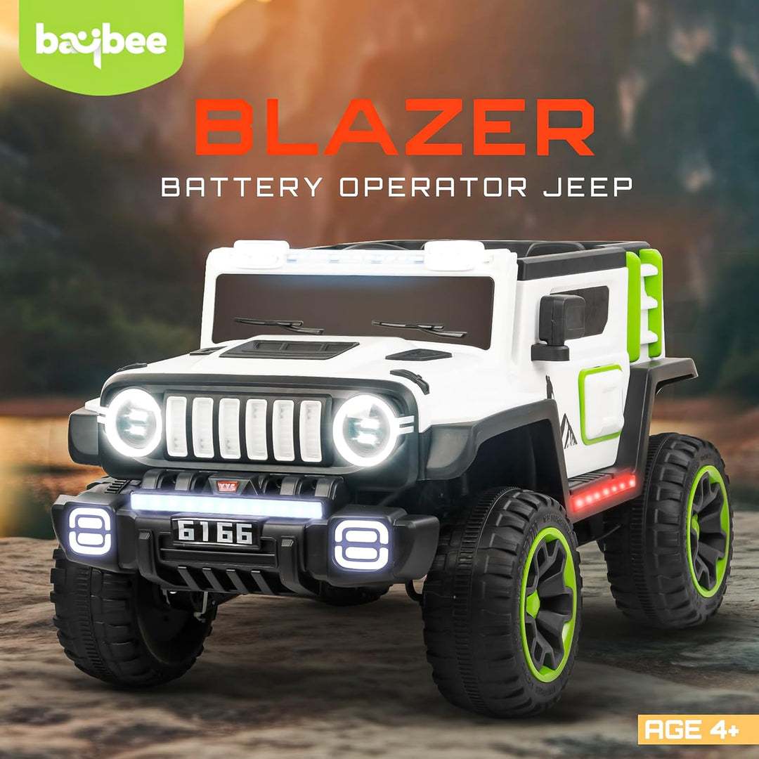 KIDZONBlazer Battery Operated Jeep for Kids, Ride on Toy Kids Cars with Music & Light | Baby Big Jeep Rechargeable Battery Car | Electric Jeep for Kids to Drive 3 to 8 Years Boy Girl