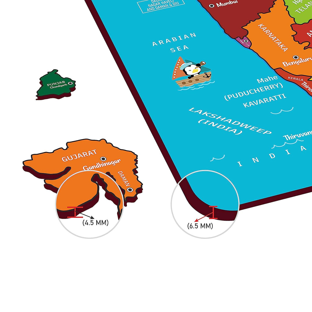 Webby Wooden Educational India Political Map States Capital Learning, Board Puzzle for 4 to 8 Year Old Kids