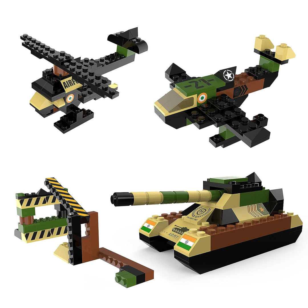 Webby 4 in 1 Military ABS Building Blocks Kit, Adventure Play Set, Fun Creative Toy Set for 5+ Years Kid (122 Pcs) Multicolor
