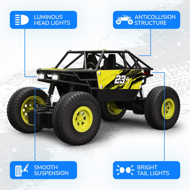 Mirana USB Rechargeable Monster Truck | ATV Remote Car with Nitro Boost, Spring Suspensions, InBuilt Battery | Fun RC Toy and Gift for Kids and Boys