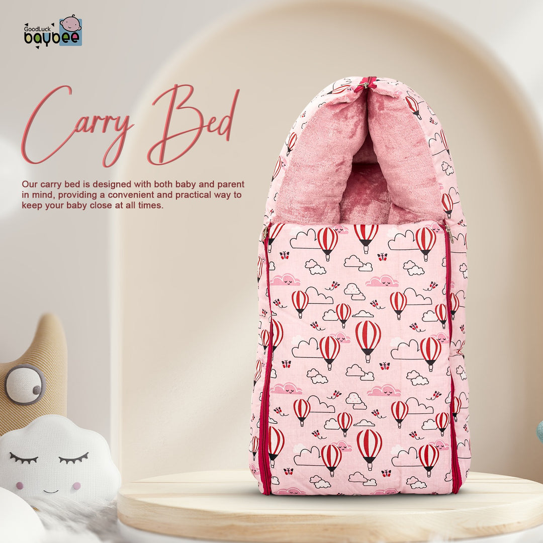3 in 1 Velvet Cotton Baby Bed Cum Carry Bed, Printed Baby Sleeping Bag-Baby Bed-Infant Portable Bassinet-Nest for Co-Sleeping Baby Bedding for New Born 0-6 Months