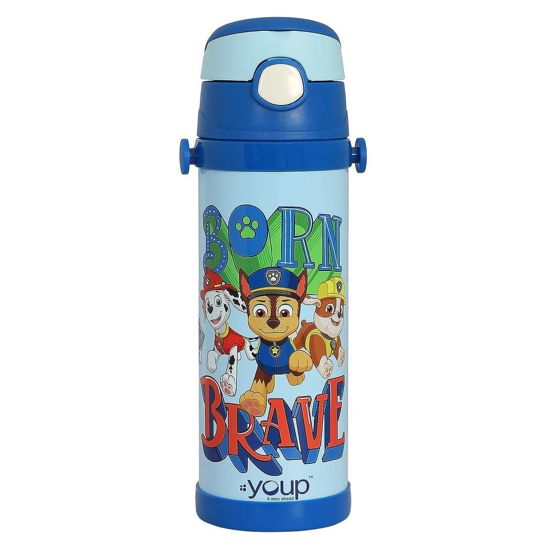 Youp Stainless Steel Green Color Paw Patrol Kids Insulated Double Wall Sipper Bottle Scooby - 500 ml