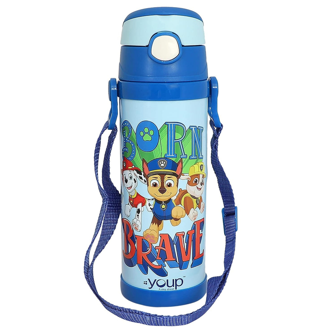 Youp Stainless Steel Green Color Paw Patrol Kids Insulated Double Wall Sipper Bottle Scooby - 500 ml