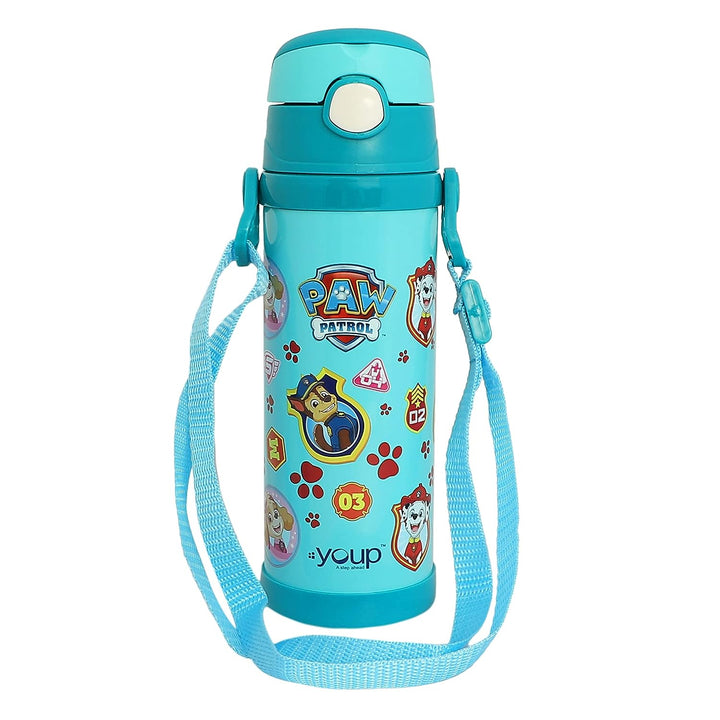 Youp Stainless Steel Green Color Paw Patrol Kids Insulated Double Wall Sipper Bottle Scooby - 500 ml