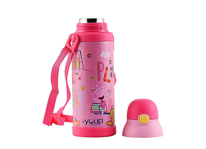 Youp Stainless Steel Color Peppa Pig Kid Insulated Double Wall Sipper Bottle Logan - 500 ml