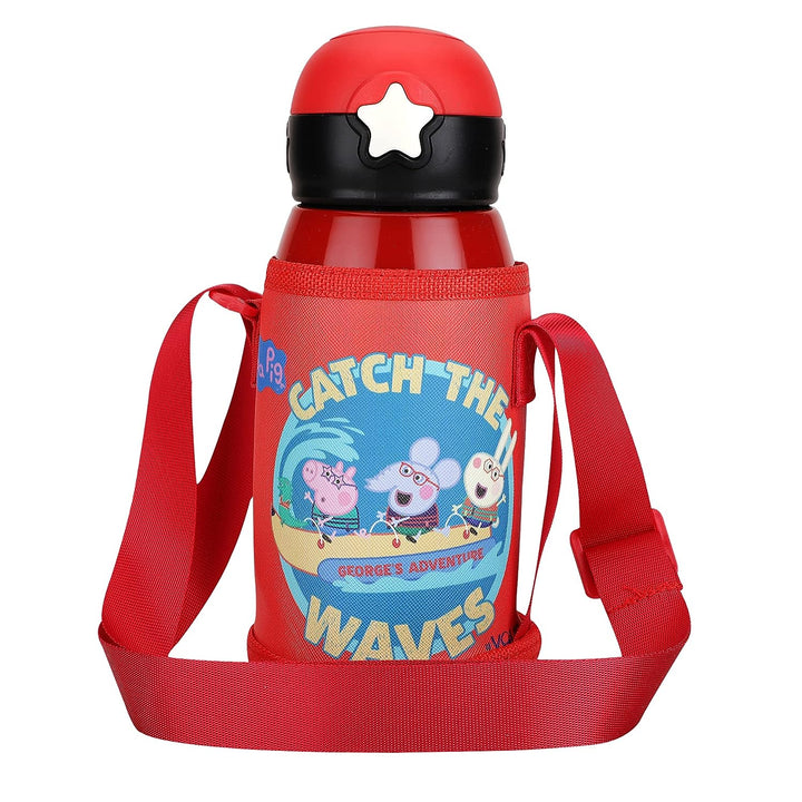 Youp Stainless Steel Pink Color Peppa Pig Kids Insulated Double Wall Sipper Bottle Zippy - 550 ml