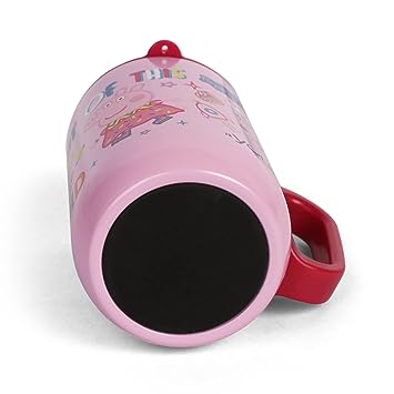 YOUP Stainless Steel Pink Color Peppa Pig Smile Kids Insulated Mug with Cap - 320 ml