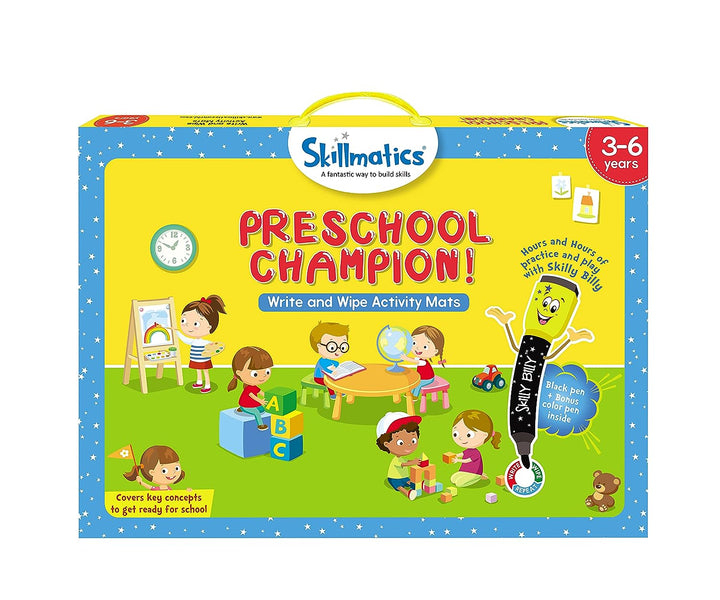 Skillmatics Educational Game - Preschool Champion, Reusable Activity Mats