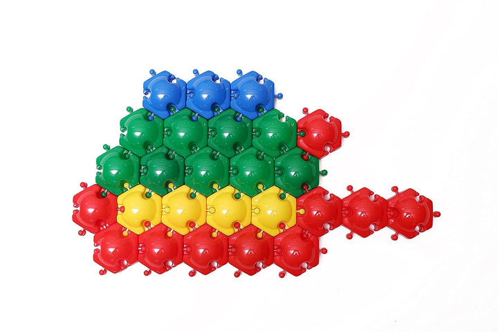 Girnar Hexie Puzzle Blocks 120 Pcs, Multicolor