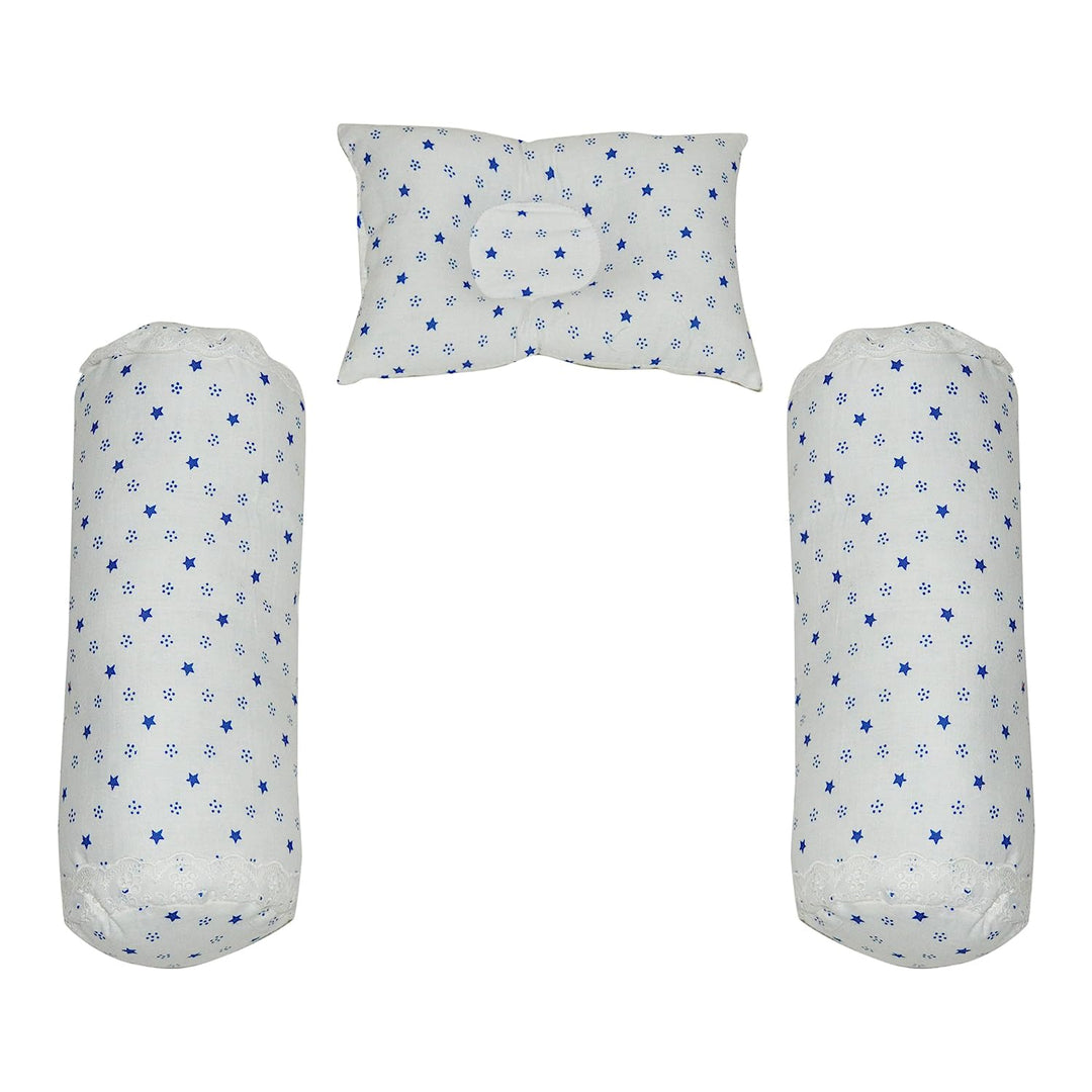 Kid's Cotton Soft Star Printed Positioner Anti-Roll Pillow (Colour may vary )