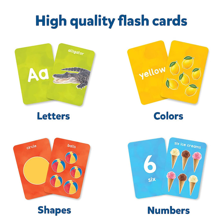 Skillmatics Thick Flash Cards for Toddlers - Letters, Numbers, Shapes & Colors