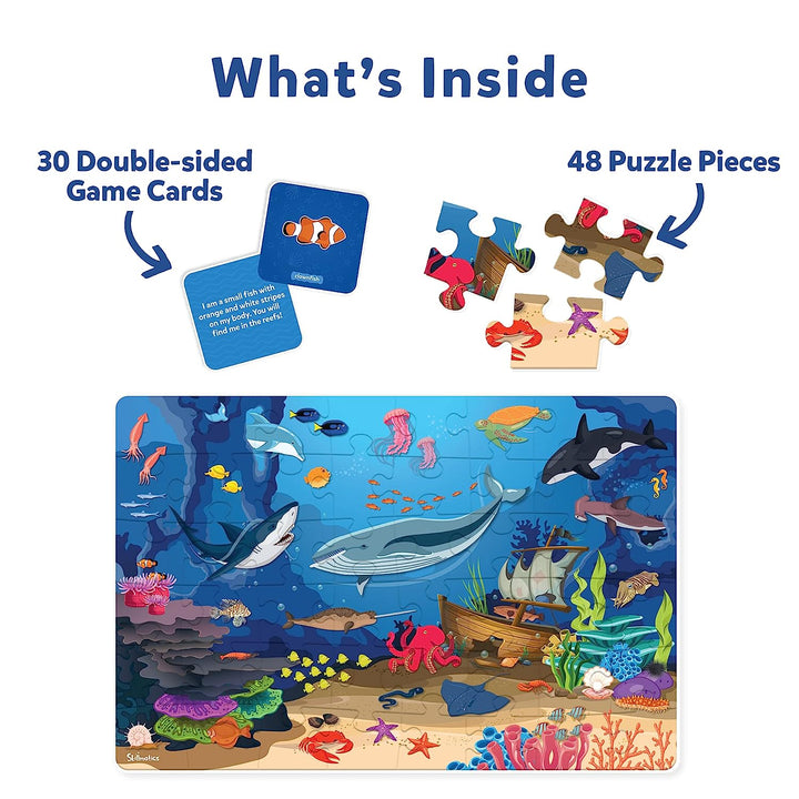 Skillmatics Floor Puzzle & Game - Piece & Play Underwater Animals, Jigsaw Puzzle (48 Pieces, 2 x 3 feet), Ages 3 to 7