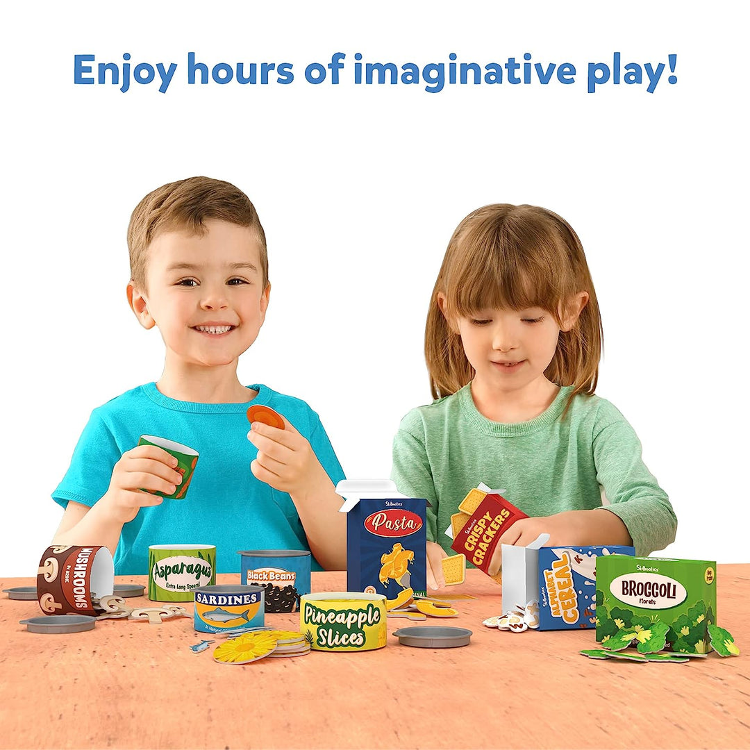 Skillmatics Grocery Set - 10 Containers with Play Food Inside, Realistic Pretend Play Toys