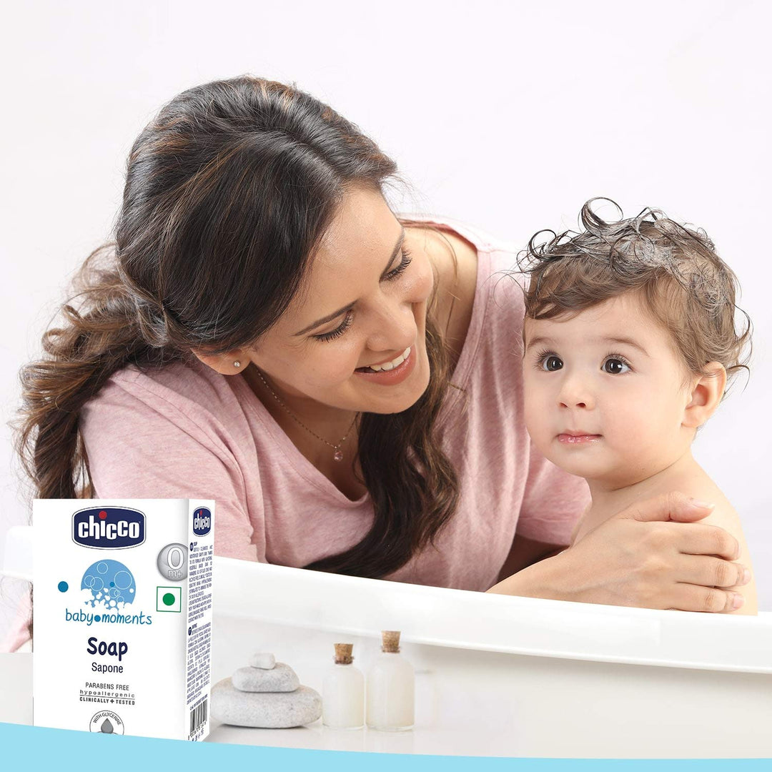 Chicco Baby Moments Soap, Moisturising and Nourishing, 0m+, Dermatologically tested, Paraben free