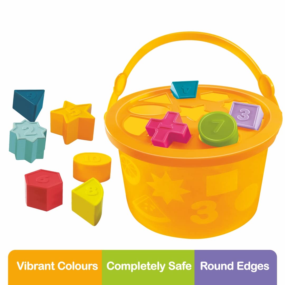 Toymate My Shape Sorter Basket A Pre School Toy with 10 Shapes & Colours- for Age 2 Years & Above.