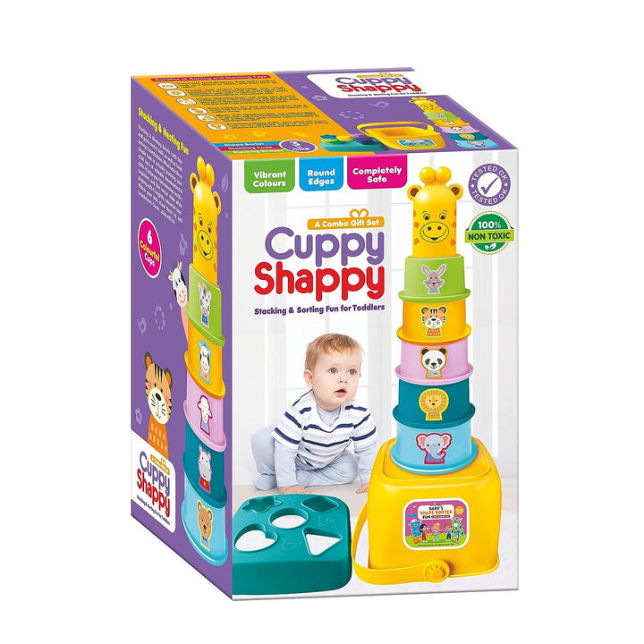 Toymate Cuppy Shappy - All in 1 Sorting Stacking Nesting Cups Shapes & Color Toy Games Montessori Activity Early Educational Blocks Puzzles for Kids Boys Girls Toddler 1 2 3 Years & Above
