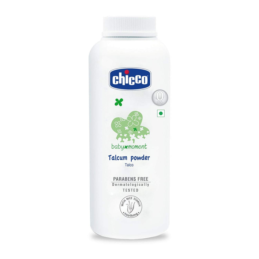 Chicco Baby Moments Talcum Powder, Soothes & Moisturises Baby’s Skin, Vegetarian, Dermatologically tested, Paraben free, 0m+