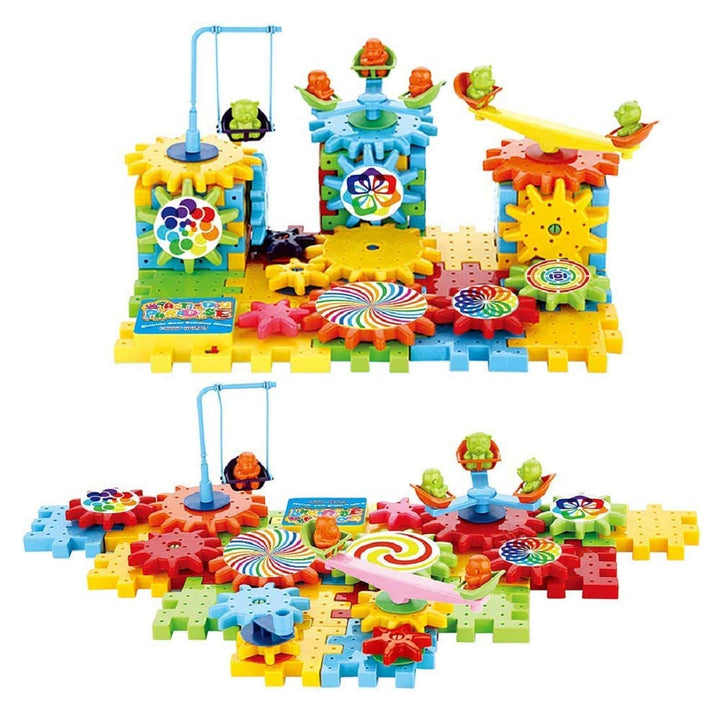 Gear & Building 81pcs Rotating Building Blocks with Gears for STEM Learning, Educational Building Blocks Toys for 5 Years Old Girls and Boys (Gear Building Blocks)