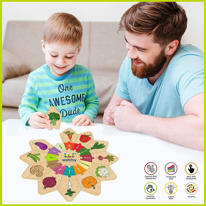 Webby Vegetables - Star Jigsaw Puzzle, Montessori Early Educational