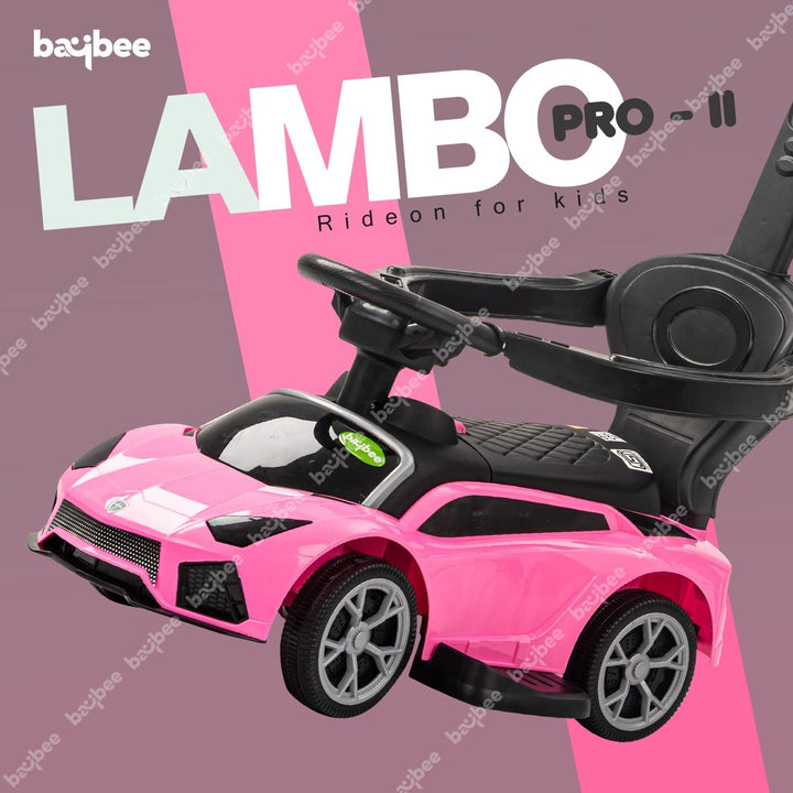 2 in 1 Baby Ride On Car for Kids,Push Car for Kids with Music & High Backrest | Toddler/Infants Ride On Car Suitable Kids for Boys & Girls (1-3 Years) (Lambo Pro-White)