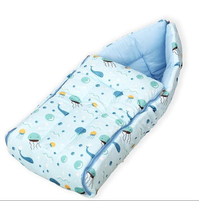 Baby Bedding, 100% Cotton Baby Bed, Unisex Bedding set for New Born, Sleeping Baby Bed, New Born Baby Nest, Baby Sleeping Bag, Convertible Sleeping Mattress Set