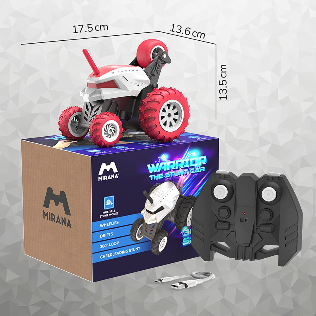 USB Rechargeable Remote Control Stunt Toy Car| Stunt 360 Rotating Rolling RC Car Gift for Boys and Girls Kids