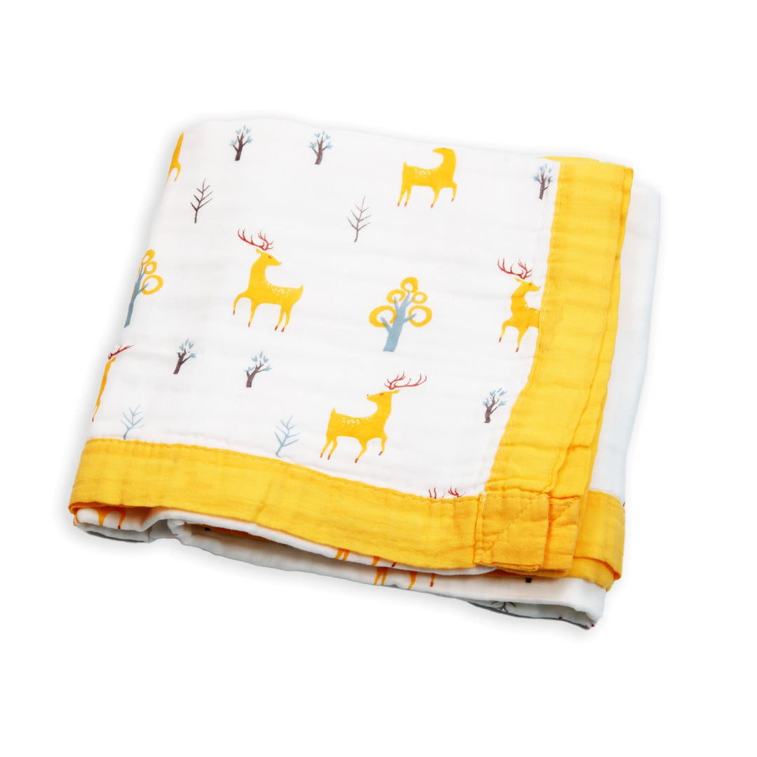 Organic Cotton Baby Muslin 6 Layer Blanket | 100 x100 cm | 0-3 Years | Pack of 1 (Prints May Vary)