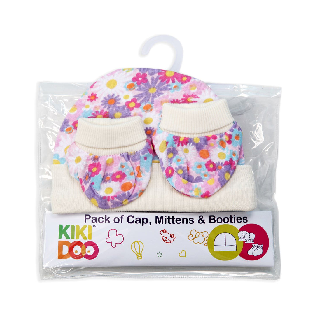 COTTON BABY MITTENS, BOOTIES & CAP SET FOR NEW BORN BABY | NEWBORN BABY CLOTHES ESSENTIALS FOR WINTER(ASSORTED) PCK3