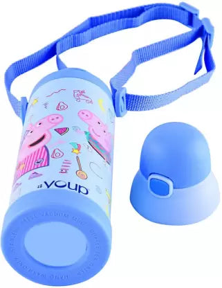 Youp Stainless Steel Color Peppa Pig Kid Insulated Double Wall Sipper Bottle Logan - 500 ml