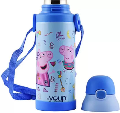 Youp Stainless Steel Color Peppa Pig Kid Insulated Double Wall Sipper Bottle Logan - 500 ml