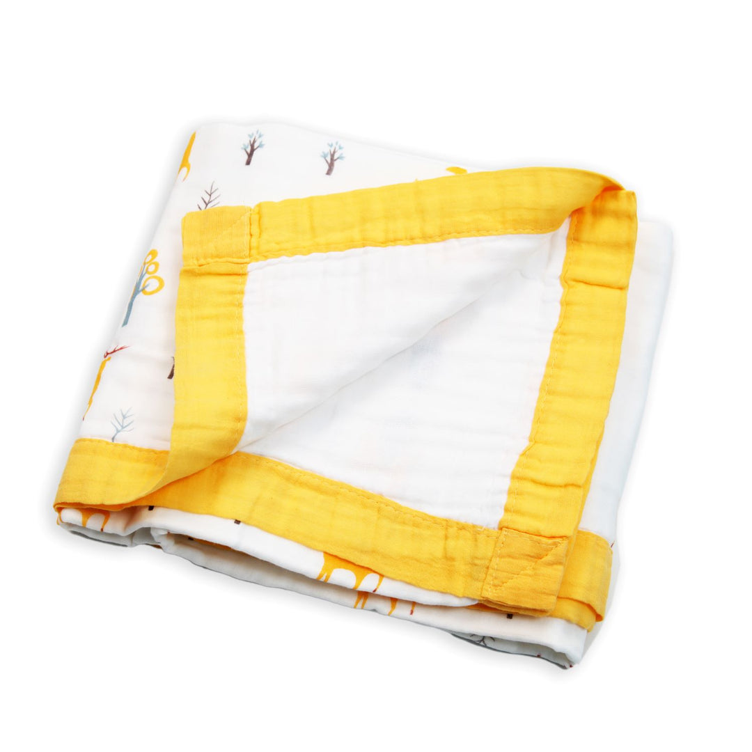 Organic Cotton Baby Muslin 6 Layer Blanket | 100 x100 cm | 0-3 Years | Pack of 1 (Prints May Vary)